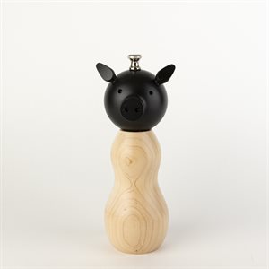 Pig Salt Mill (Medium) Black and natural