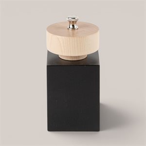 Moulin à poivre carré (petit) - Bois naturel et noir