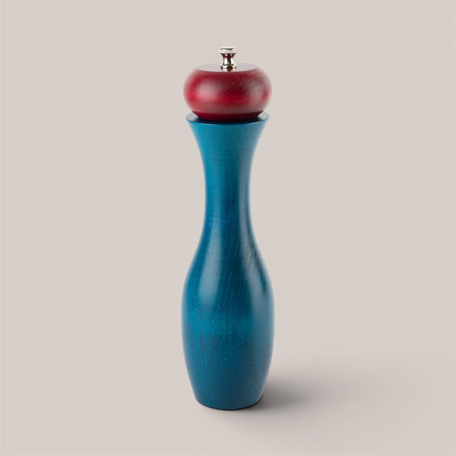 Vase pepper mill (large) Raspberry and turquoise