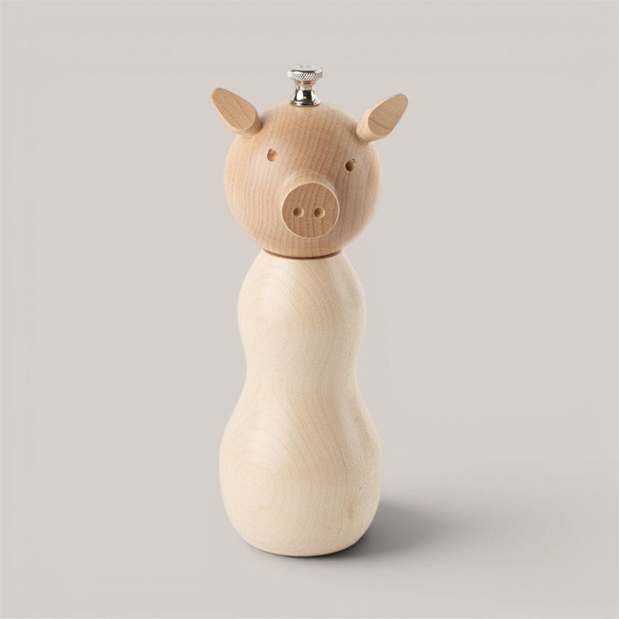 Moulin à sel cochon (moyen) - Bois naturel
