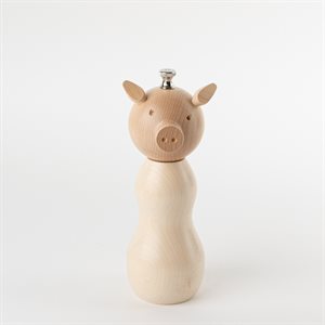 Moulin à sel cochon (moyen) - Bois naturel