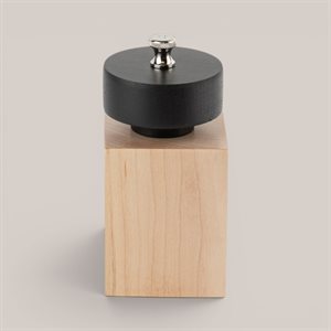 Square Salt Mill (Small) Black and natural