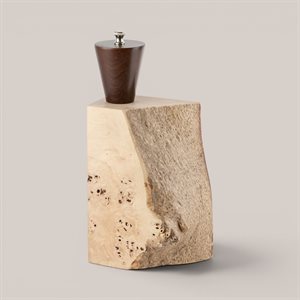 Exceptional pepper mill - Unique model in maple burl and ebony