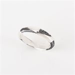 3mm marbled engraved silver bangle 7½