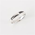 3mm marbled engraved silver bangle 7½