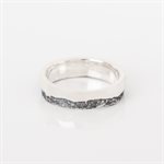 Jonc plat 6mm en argent à demi gravé