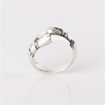 Bague double en argent brossé effet griffe