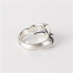 Bague double en argent brossé effet griffe