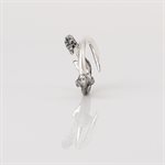 Bone effet double textured silver ring 