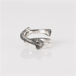 Bague double en argent texturé effet ossement grandeur 10