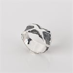 Jonc large (11 mm) avec motif croisé en argent gravé