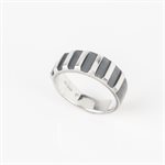 Jonc 8 mm avec 7 lignes verticales en argent brossé