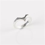 Jonc mince en V effet demi gravé