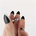 Jonc mince en V effet demi gravé