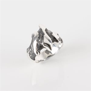 Jonc bombé gravé effet éclair abstraite