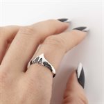 Jonc mince en V effet gravé en 2 pointes