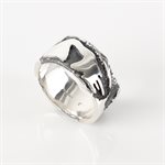 Wide bangle with engraved half skull effect