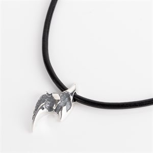Small engraved silver lightning bolt pendant on 19" cord