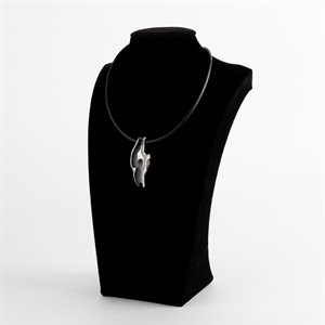 Pendentif éclair creux en argent brossé sur cordon 19"