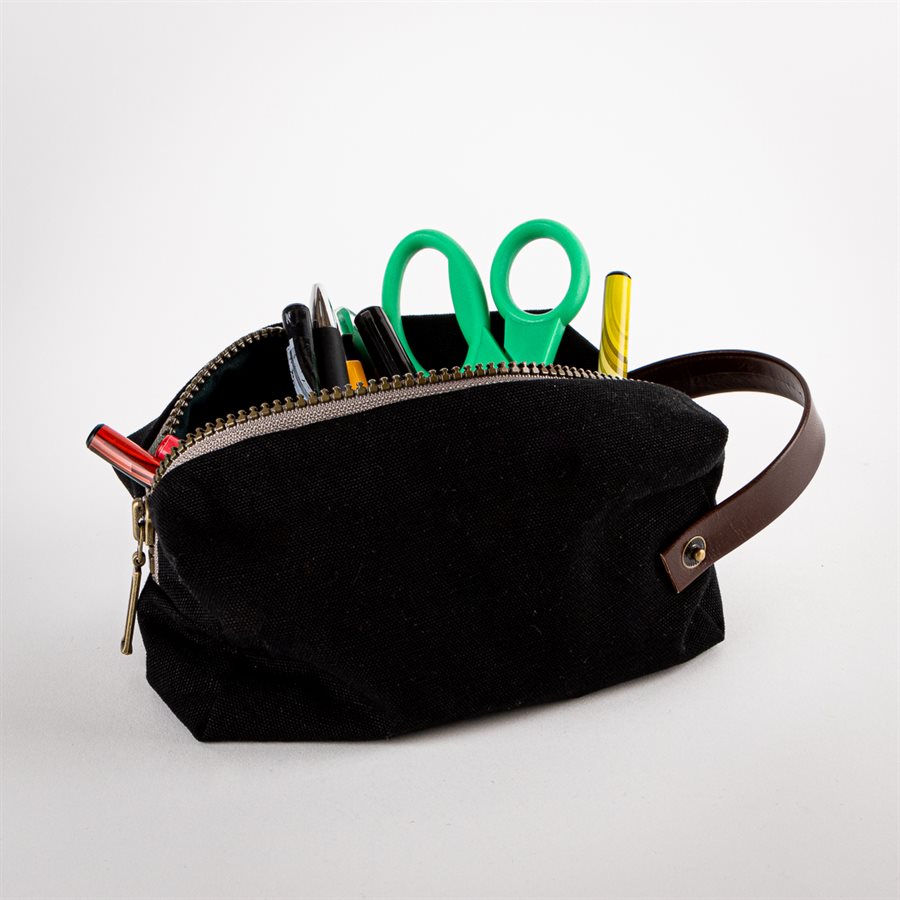 Étui fourre-tout en matériaux revalorisés Noir  Étui fourre-tout en matériaux revalorisés Noir