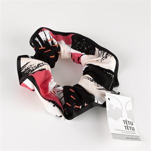 Chouchou à cheveux en tissus revalorisés