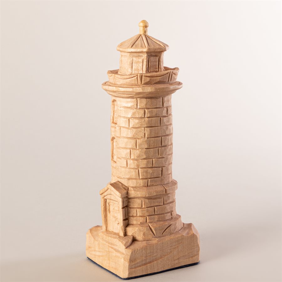 Phare du pilier miniature en bois sculpté, petit format Phare du pilier miniature en bois sculpté, petit format