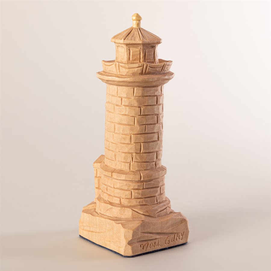 Phare du pilier miniature en bois sculpté, petit format Phare du pilier miniature en bois sculpté, petit format