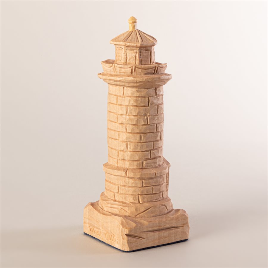 Phare du pilier miniature en bois sculpté, petit format Phare du pilier miniature en bois sculpté, petit format