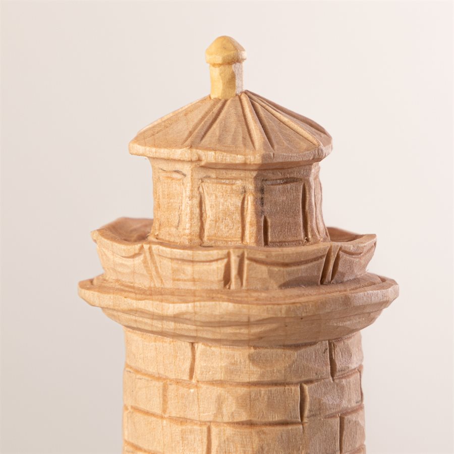 Phare du pilier miniature en bois sculpté, petit format Phare du pilier miniature en bois sculpté, petit format