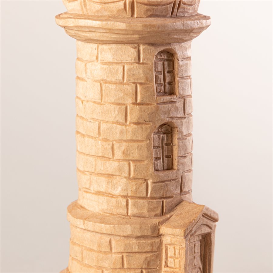 Phare du pilier miniature en bois sculpté, petit format Phare du pilier miniature en bois sculpté, petit format