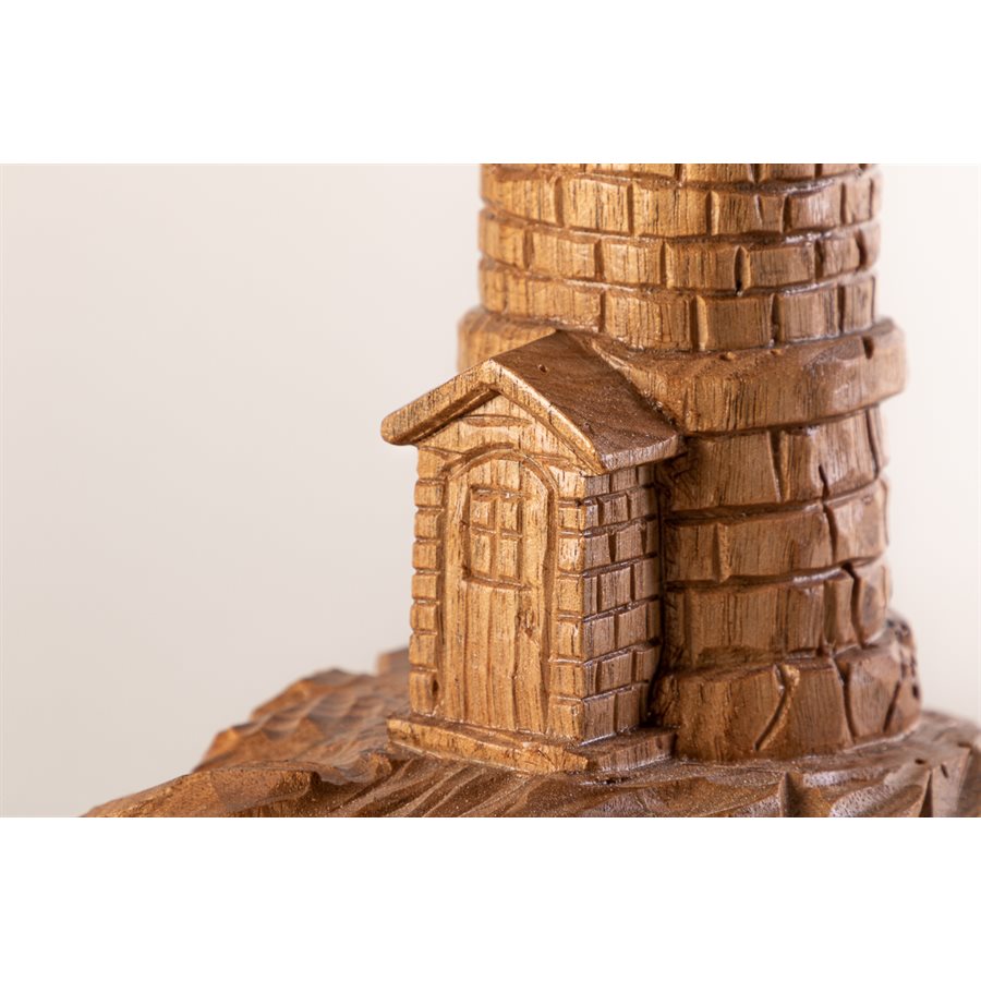 Phare du pilier miniature en bois sculpté, grand format Phare du pilier miniature en bois sculpté, grand format