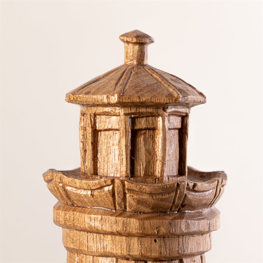 Phare du pilier miniature en bois sculpté, grand format Phare du pilier miniature en bois sculpté, grand format