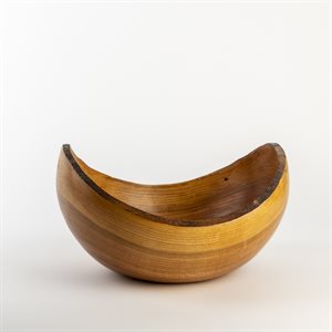 Bol oval en cerisier avec parroie très mince