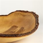 Large elongated maple bowl with live edge