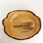 Large elongated maple bowl with live edge