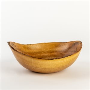Small low cherry bowl with thin edges and live edge