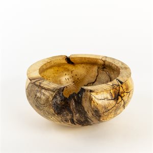 Small unfinished beech bowl with thick walls