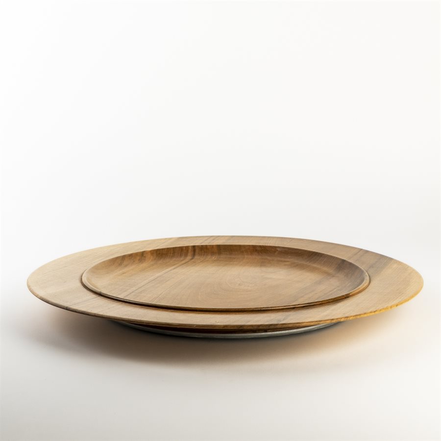 Turned maple wood rotating tray