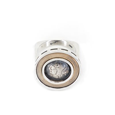 Bague argent sterling, constantine ii, anneau or 14k, grandeur 8 Bague argent sterling, constantine ii, anneau or 14k, grandeur 8