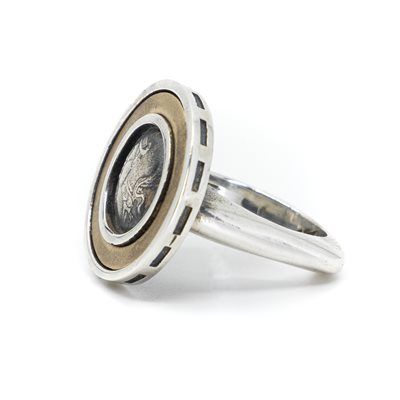 Bague argent sterling, constantine ii, anneau or 14k, grandeur 8 Bague argent sterling, constantine ii, anneau or 14k, grandeur 8