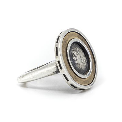 Bague argent sterling, constantine ii, anneau or 14k, grandeur 8 Bague argent sterling, constantine ii, anneau or 14k, grandeur 8
