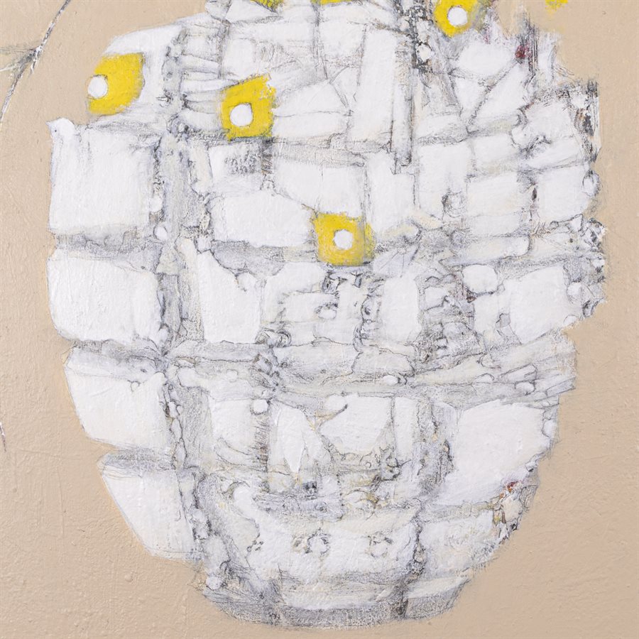 Grenade de la paix, acrylique encre crayon collage sur toile Grenade de la paix, acrylique encre crayon collage sur toile