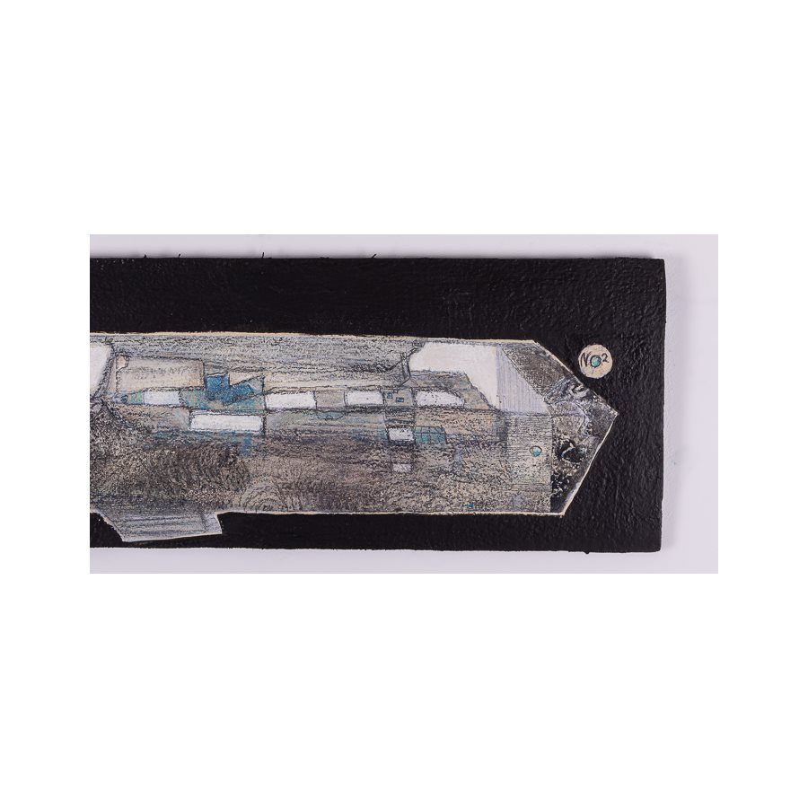 Vaisseau fusée, acrylique encre et crayon, marouflé sur bois Vaisseau fusée, acrylique encre et crayon, marouflé sur bois