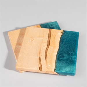 Sous-verre – Érable piqué et époxy 3
