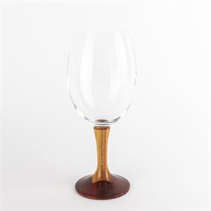 Coupe à vin rouge en verre avec base en bois - 20 oz - Modèle 14