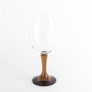 Glass Red Wine Goblet with Wooden Base - 20 oz - Model 5