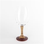 Coupe à vin rouge en verre avec base en bois - 20 oz - Modèle 7
