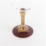Coupe à vin rouge en verre avec base en bois - 20 oz - Modèle 7