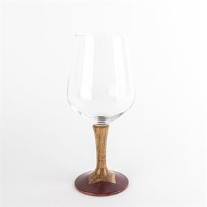 Coupe à vin corsé en verre avec base en bois - 27 oz - Modèle 1