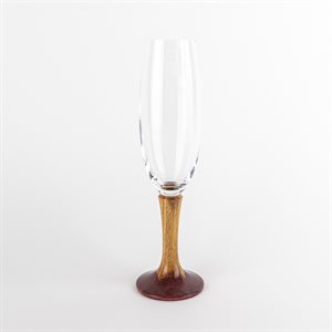 Coupe à champagne en verre avec base en bois - 6 oz - Modèle 1